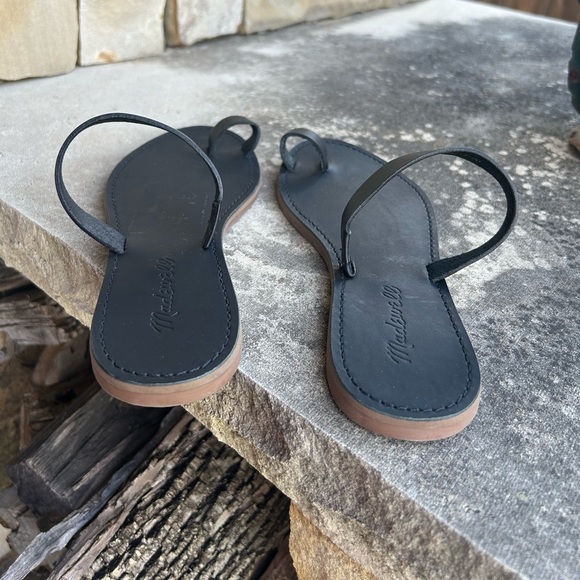 Madewell Board Walk black Leather Strap slip on slide bare Sandals NWOBSz-7.5.H - Picture 4 of 11